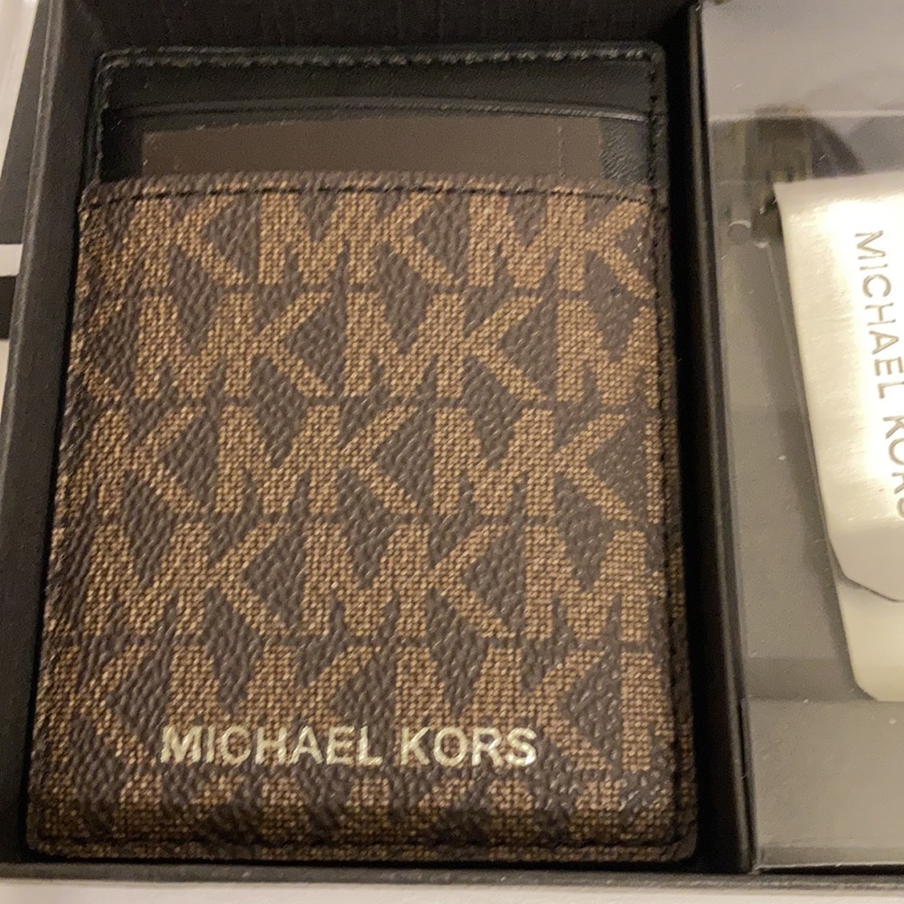 Michael Kors Logo Card Case With Bill Clip - Picture 3 of 6